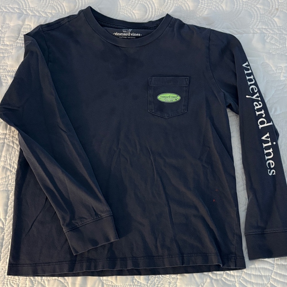 Vineyard Vines Kids Navy Long Sleeve Tee
